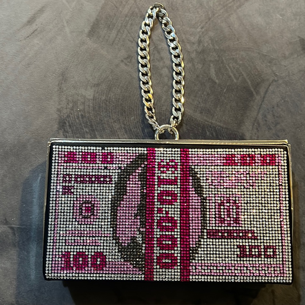 Rhinestone Money Clutch/Shoulder Bag